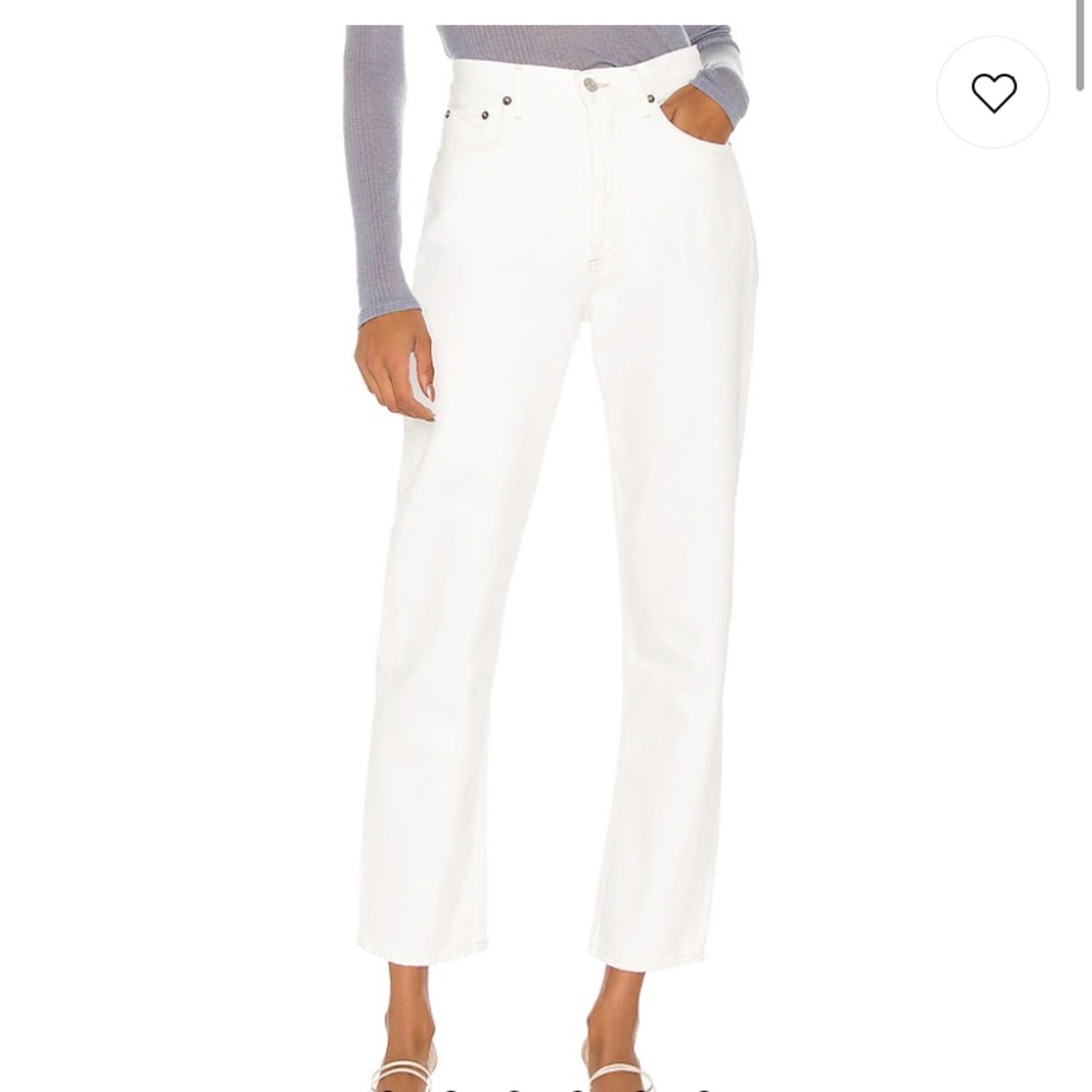 AGOLDE 90's Pinch Waist High Rise Straight Jeans- White